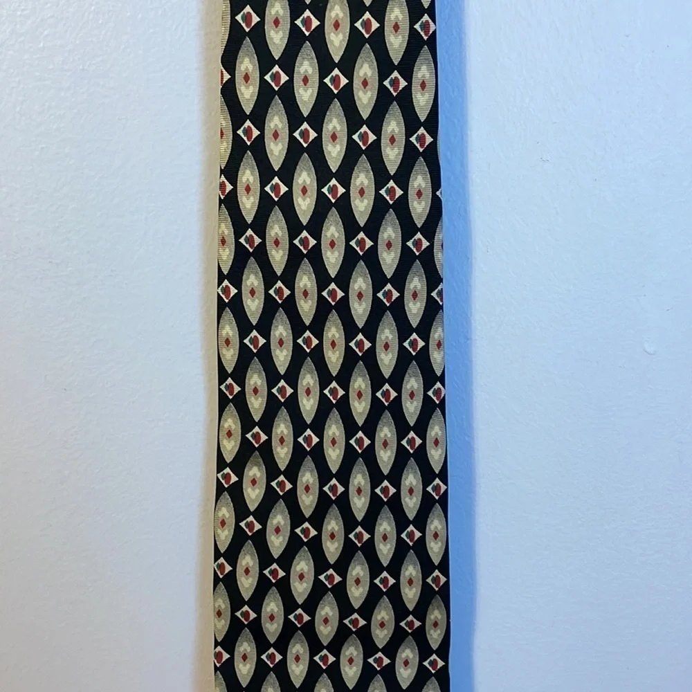 Christian Dior Monsieur Geometric Design Silk Necktie